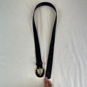 Milor Navy Blue Leather Belt Women’s Size M/L, Vintage, elegant, classic, preppy